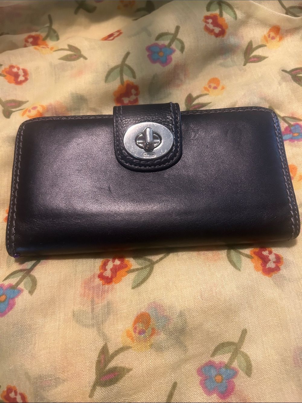 Coach Legacy Collection Black Leather Turnlock closure Wallet